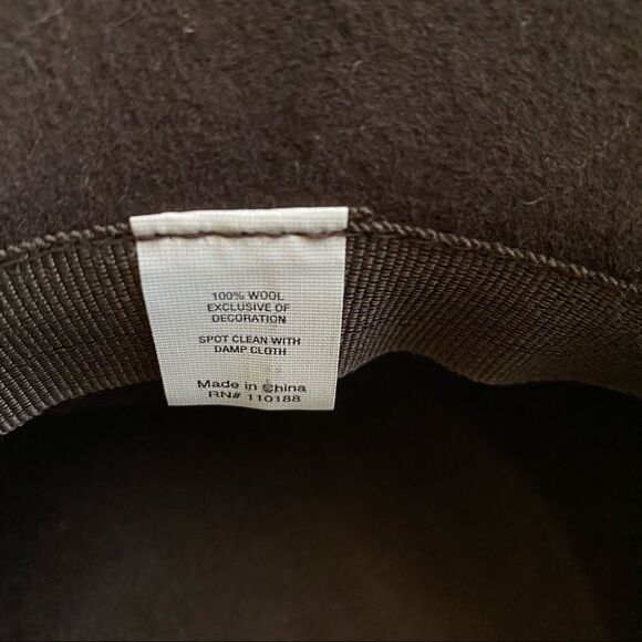 Vintage bucket hat brown 100% wool bow detail main image 4